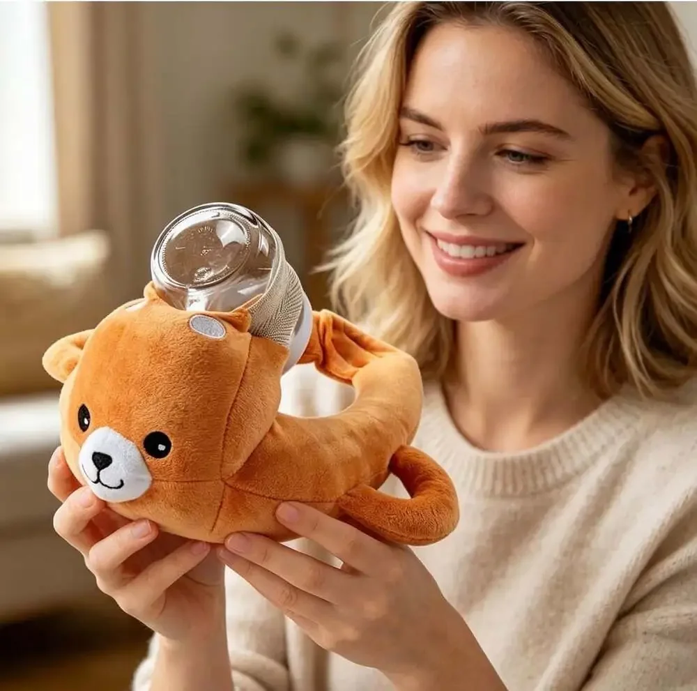 Baby Self Feeding Pillow Bear Shaped Bottle Holder Cushion
